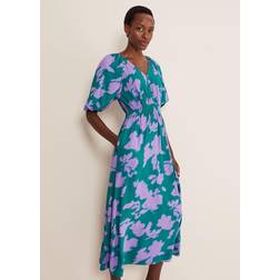 Phase Eight Pippa Midi Dress Green/Purple