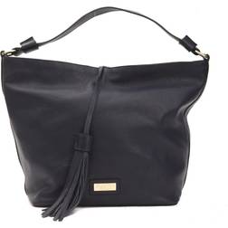 Pompei Donatella Gray Leather Shoulder Bag