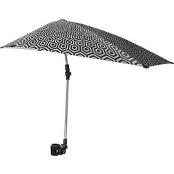 Sport-Brella LSF 50 verstellbarer Regenschirm mit Universalklemme, regulär, schwarz/weiß