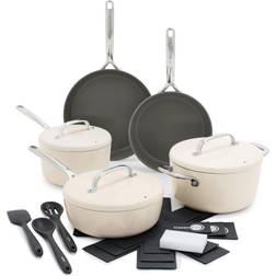 GreenPan GP5 Hard Healthy Cream Cookware Set with lid