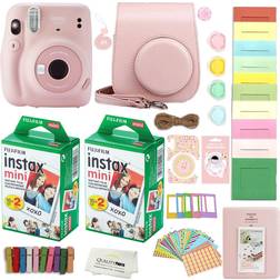 Fujifilm Instax Mini 11 Instant Camera with Case 40 Films and Accessory kit Blush Pink Pink