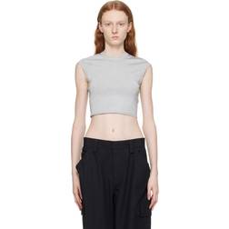 Alexander Wang Silver Cropped T-shirt