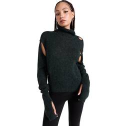 MM6 Maison Margiela Green Cutout Turtleneck 962 Dark Green