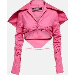 Jacquemus Cape-hemd Aus Popeline "la Chemise Meio“ Fuchsie