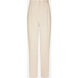 Dolce & Gabbana Tailored linen pants white_beige_hazelnut