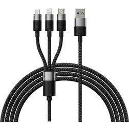 Baseus 3.2 Gen1 USB A - USB C/USB Micro B/Lightning M-M 1.2m