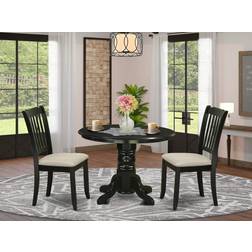 East West Furniture SHDA3-BLK-C 3 Pieces Dinette Kitchen Chair