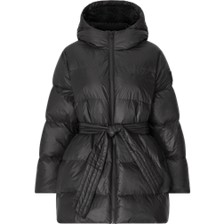 Svea Jakke Mid Length Belted Coat Sort