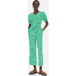 Whistles Women's Smooth Leopard Print Jumpsuit Green/Multi