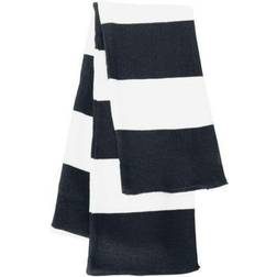 Sportsman rugby striped knit scarf, navy white