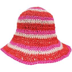 Black Colour hat Kira Straw red/pink