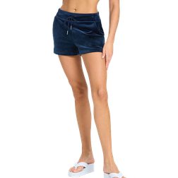 Juicy Couture Big Bling Velour Track Shorts - Regal Blue