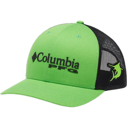 Columbia PFG Logo Mesh Snapback High Crown - Green Mamba/Black