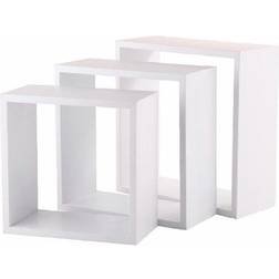 5 Five Simply Smart White MDF Wood Cube Shelves Set of 3 Storage Box 3pcs