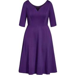 City Chic Cute Girl Elbow Sleeve Dress Plus Size - Petunia