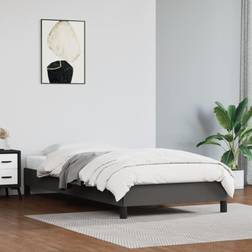 vidaXL Bettgestell Grau 90x190 cm Kunstleder Bettrahmen