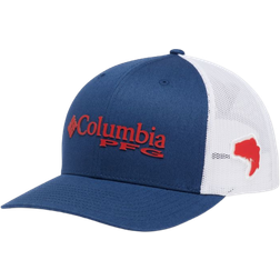 Columbia PFG Logo Mesh Snapback High Crown - Carbon/Red Spark