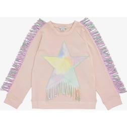 Stella McCartney Girls Pink Kids Star-shaped Panel Tassel Cotton-jersey Sweatshirt 2-12 Years Years