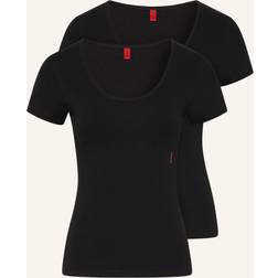 HUGO BOSS Damen Twin Rn T-Shirt, Black1