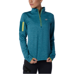 New Balance Heat Grid Half Zip Top Women - Mountain Teal Heather