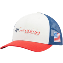 Columbia PFG Logo Mesh Snapback High Crown - Red Spark/US Flag