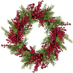 Northlight Artificial Frosted Red Berry Pine Christmas Wreath 28-Inch Decoration