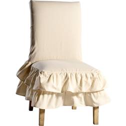 Cotton Tiered Ruffled Loose Chair Cover Red