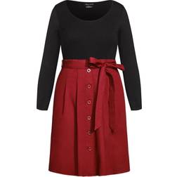 City Chic Uptown Dress - True Red