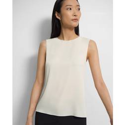 Theory Top En Georgette De Soie Pour Femme - Ivory