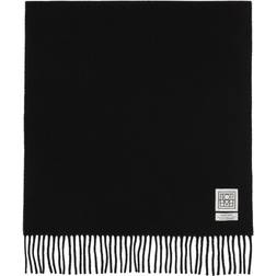 Classic Wool Fringe Scarf BLACK