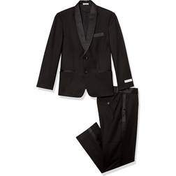 Calvin Klein Boy's Husky Tuxedo 2-Piece Suit Set Black