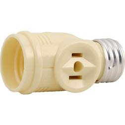 GE 2-Outlet Socket Adapter, or Cream