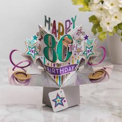 Second Nature Pop Ups 80th Birthday Card