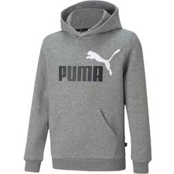 Puma Ess Col Big Logo Hoodie Fl Gray Heather, Unisex, Tøj, Skjorter, Grå