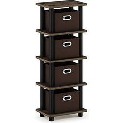 Furinno 99150 Turn-N-Tube Walnut/Black/Dark Shoe Rack