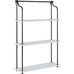 Kate and Laurel 21" Wood/Metal 3 Tier Wall Shelf