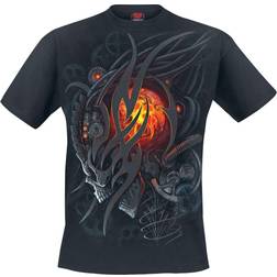 Spiral Steampunk Skull T-Shirt - Black