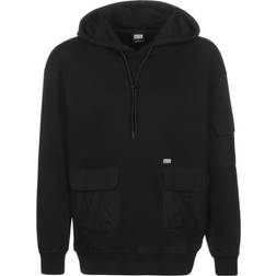 Urban Classics Huvtröja för män, Commuter Hoodie med påsydda fickor, huvtröja för män, färger, storlekar – XXL, svart