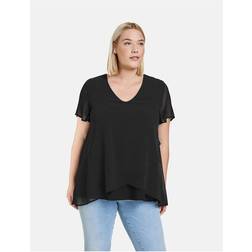 Samoon Blusenshirt mit Chiffon-Layer Schwarz