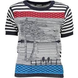 Desigual Striped Knit Sweater - Blue