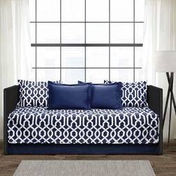 Lush Decor Edward Trellis Loose Sofa Cover Blue (190.5x99.1cm)