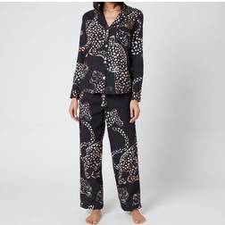 Desmond & Dempsey Womens Long Sleeve Jaguar Pajama Set