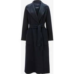 'S Max Mara Bältesinslagen Wrap Kappa - Blue