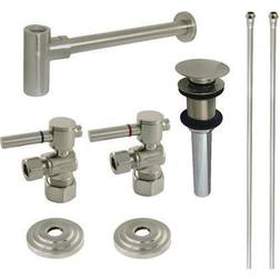 Kingston Brass Fauceture Lavatory Trim Kit with Bottle P-Trap, Angle Brushed Nickel