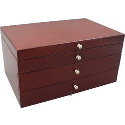 Pko Inc Elegant Lift Top Jewellery Box - Walnut