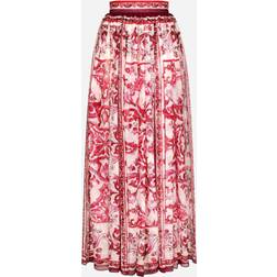 Dolce & Gabbana Long Majolica-print chiffon skirt