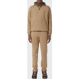 Burberry Check Hood Cotton Hoodie - Camel