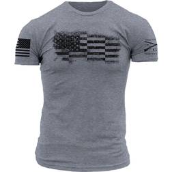 Grunt Style Men's Bar Flag T-Shirt Dark Heather Gray