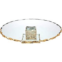 Godinger Co Harper Gold Raw Edge Cake Plate