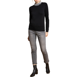 Roman Faux Pearl Embellished High Neck Jumper - Black
